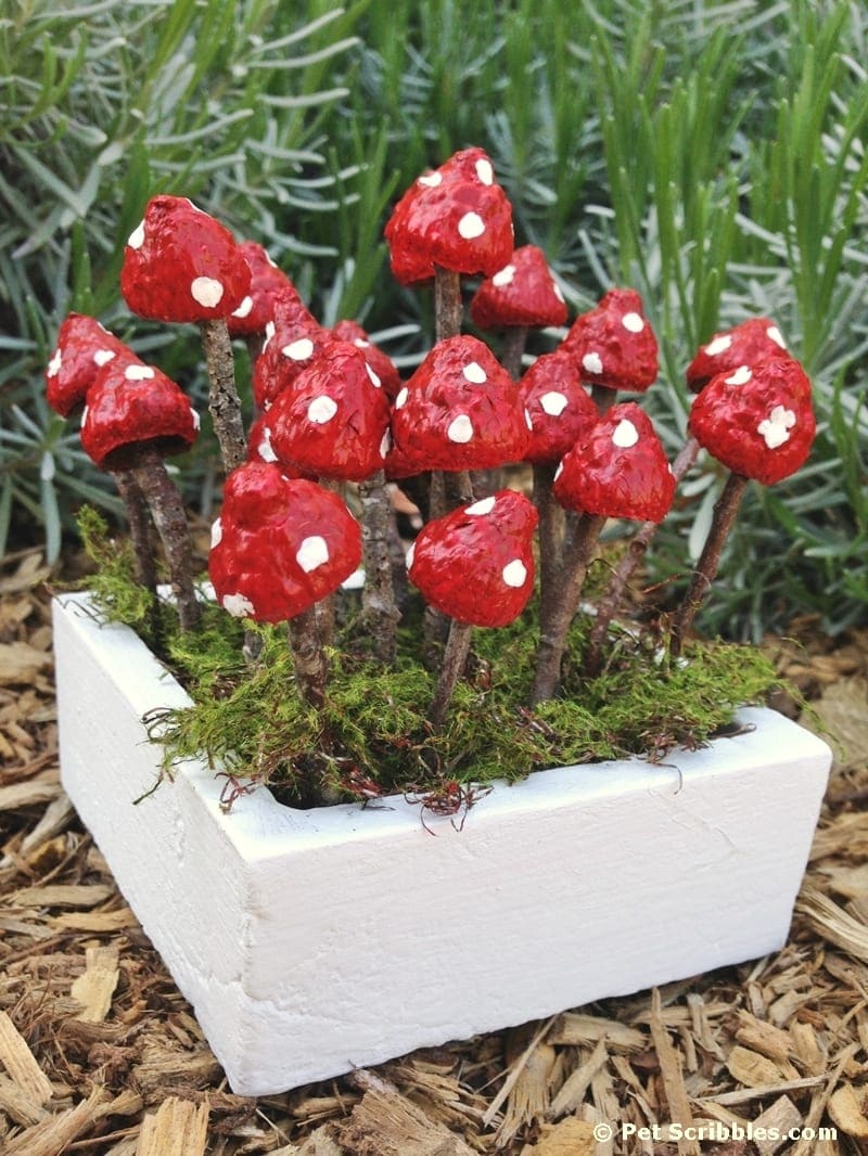 Mini Stick and Clay Garden Mushrooms