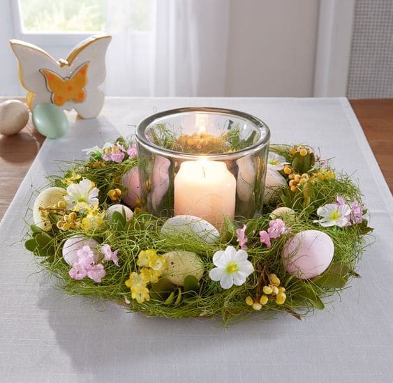 Enchanting Floral Easter Wreath Centerpiece