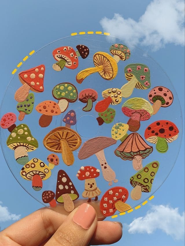 Whimsical Mushroom Wonderland on CD Canvas