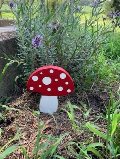 Cute Wooden Toadstool Garden Marker