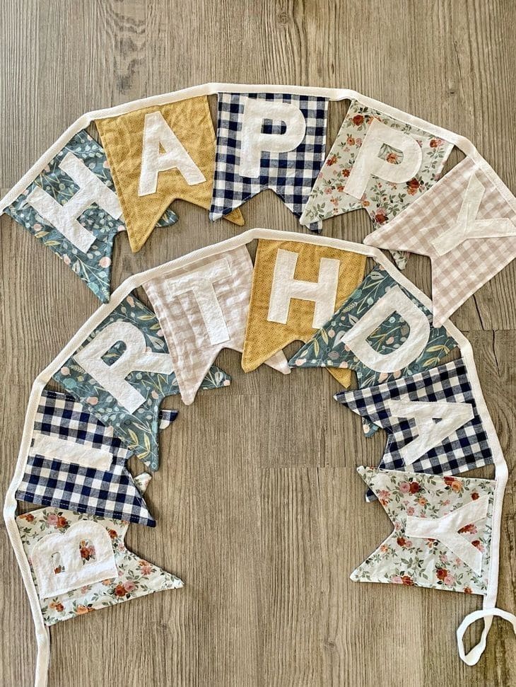 Quilted Happy Birthday Banner