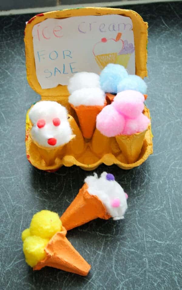 Egg Carton Ice Cream Cones
