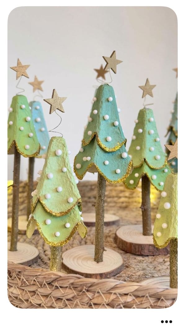 Egg Carton Christmas Tree Forest