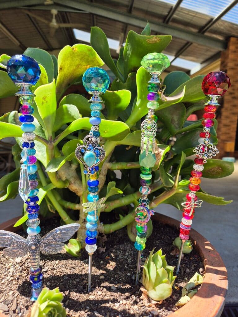 Whimsical Beaded Garden Markers