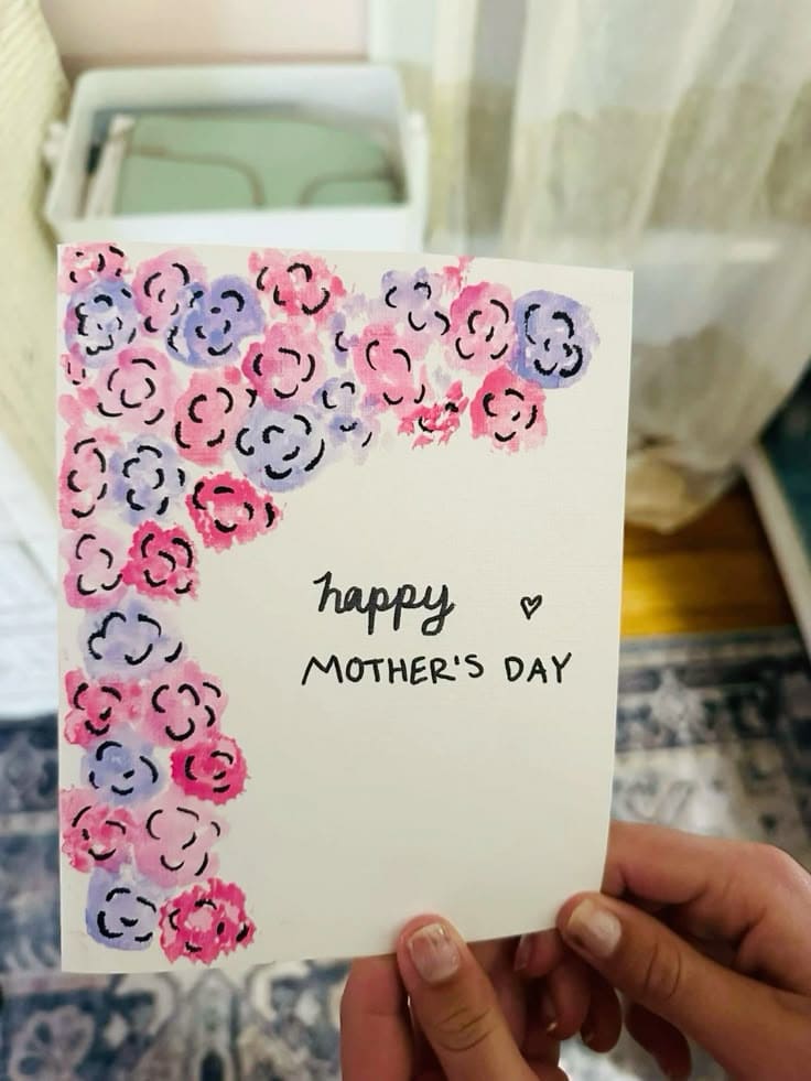Elegant Watercolor Rose Card for Mom