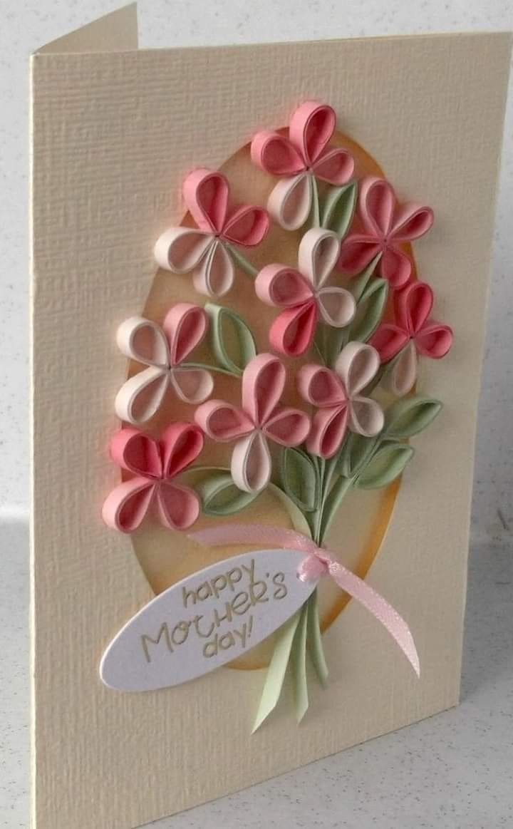 Paper Flower Bouquet Mothers Day Card