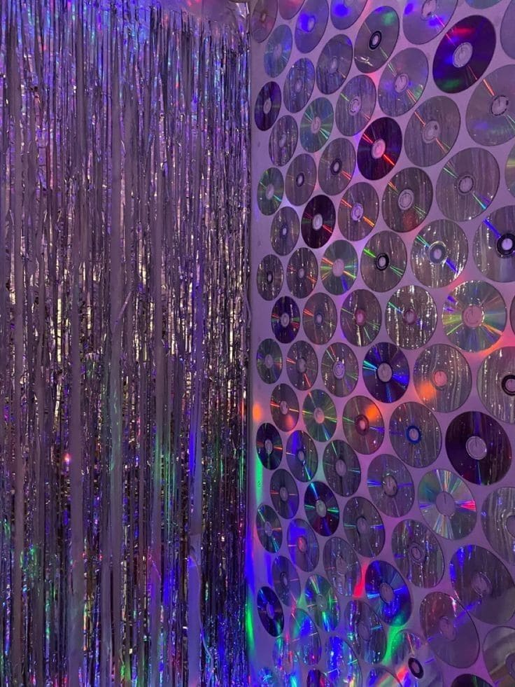 Retro Upcycled CD Disco Wall