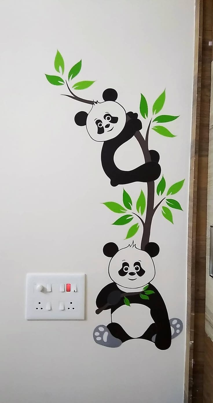 Charming Panda-Themed Switch Board Wall Art