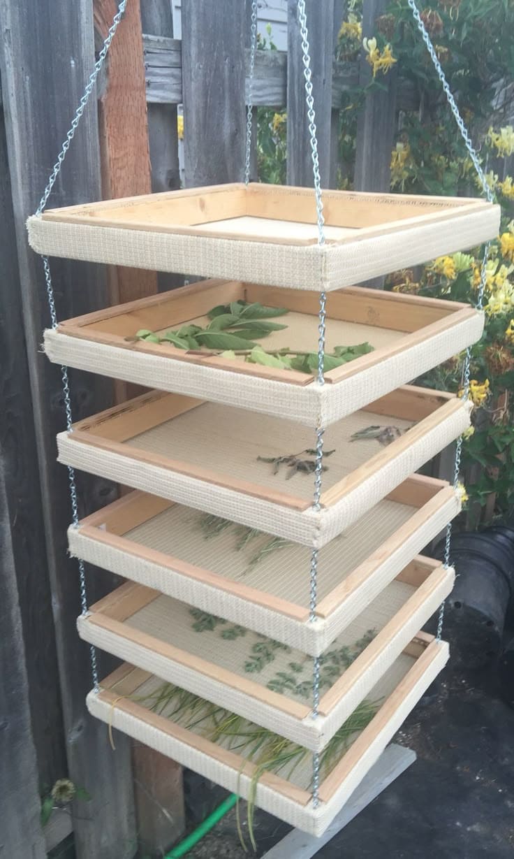 Handmade Wooden Mesh Herb Drying Tower