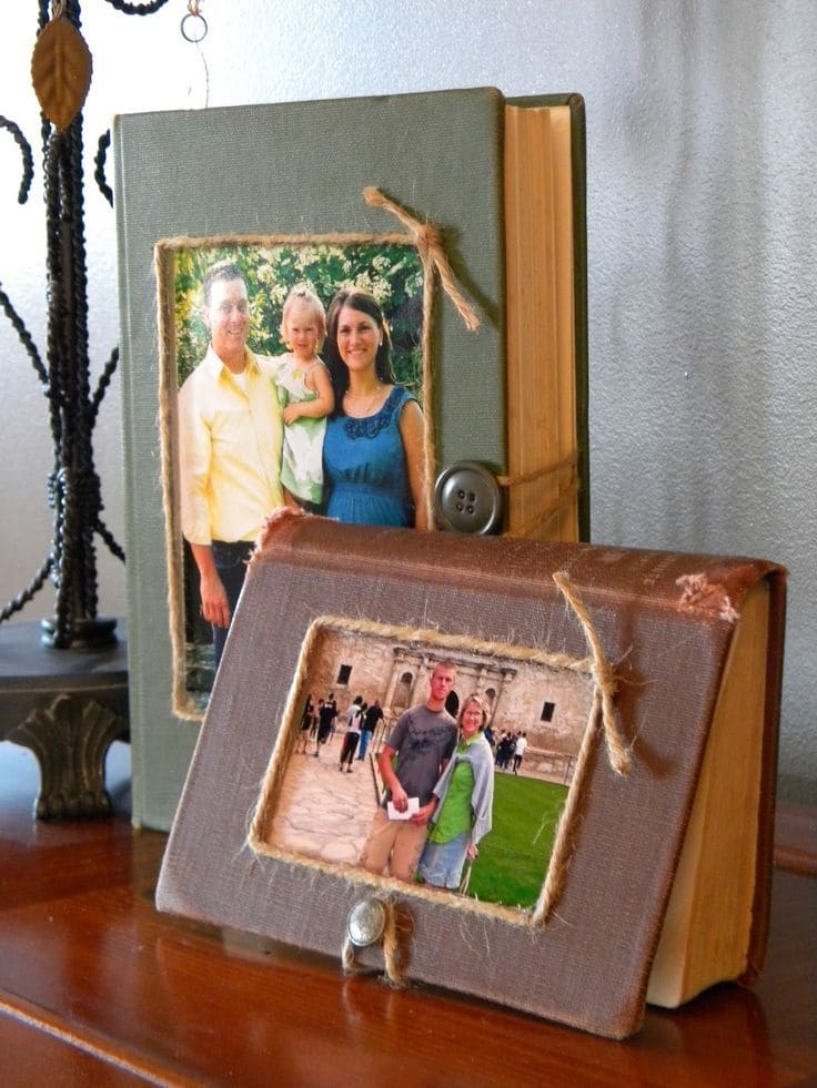 Rustic Book Frame Keepsake with Twine