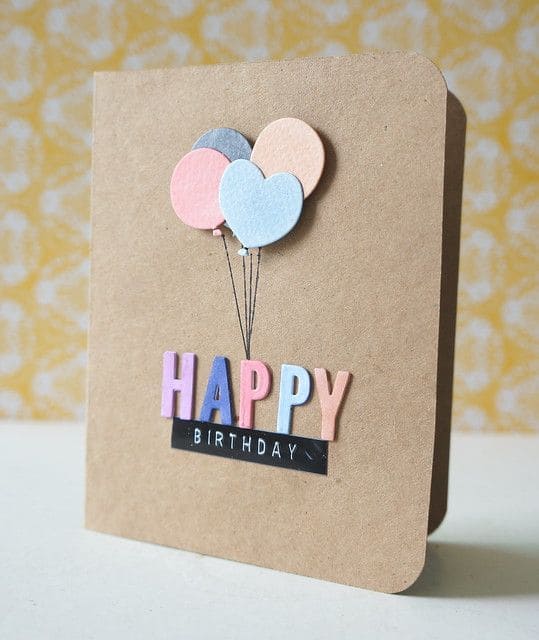 Minimalist Balloon-Themed Birthday Card DIY