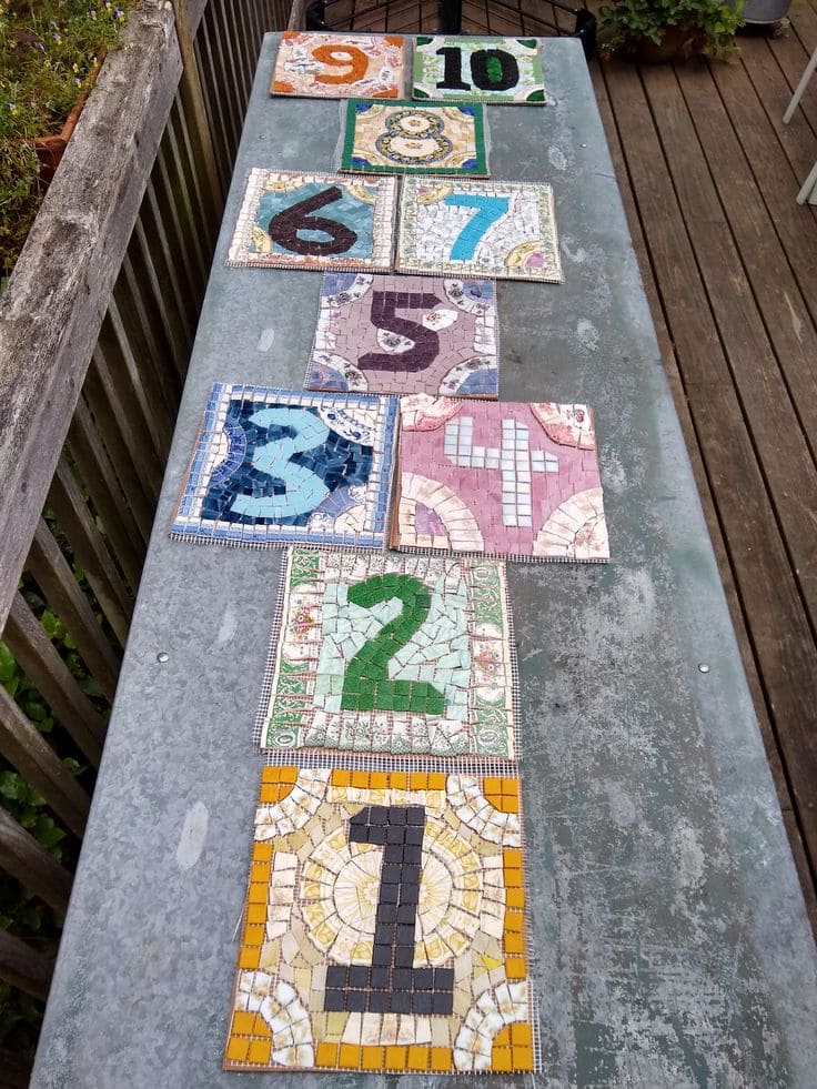 Creative Mosaic Hopscotch Garden Path