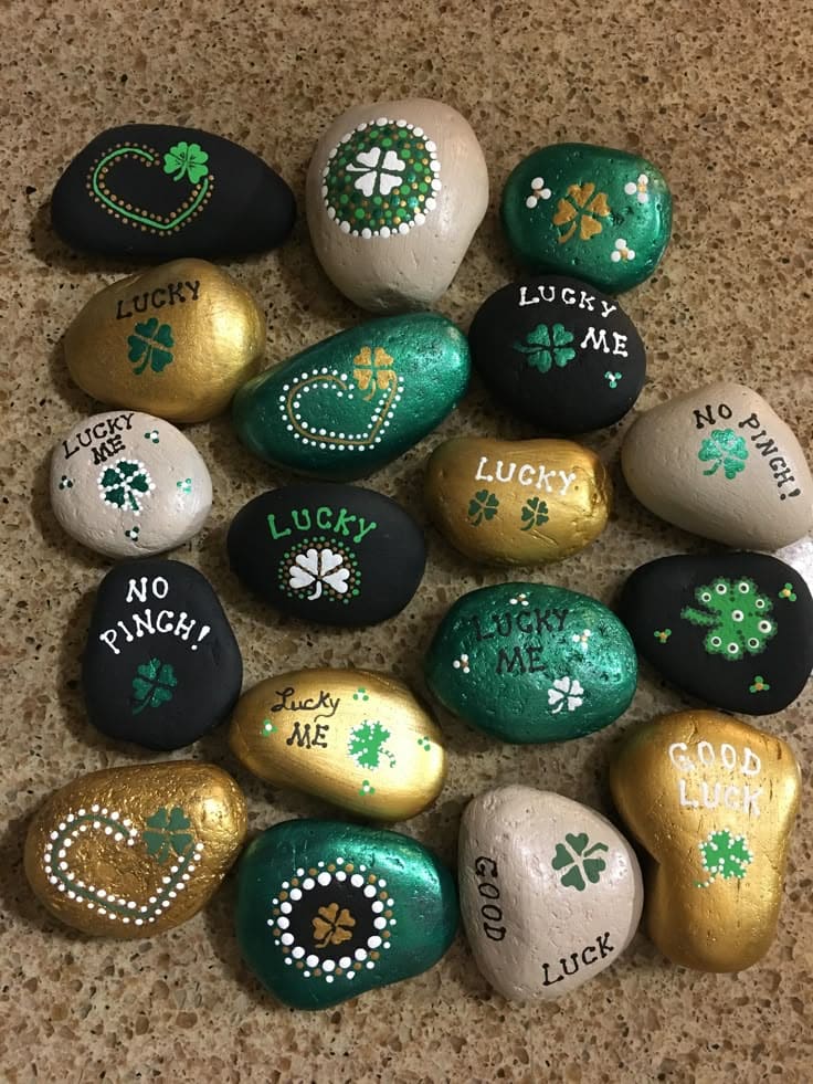 St. Patricks Day Painted Rocks