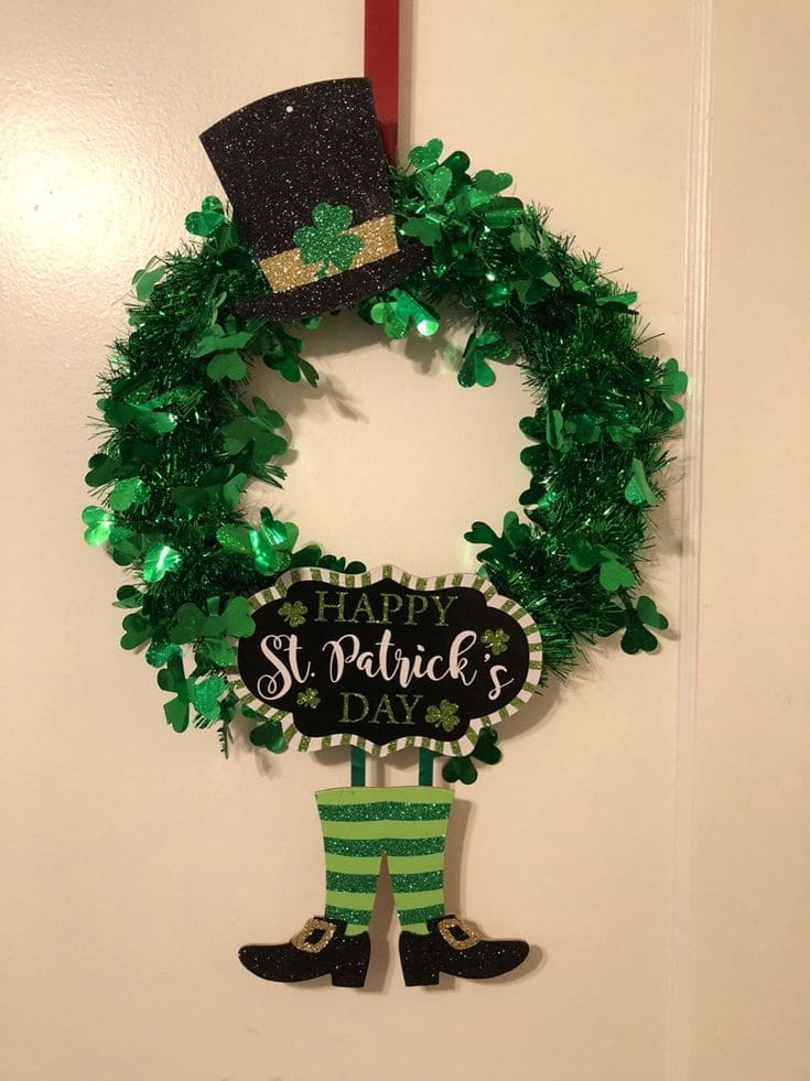Enchanting Tinsel Hat St Paddy Wreath