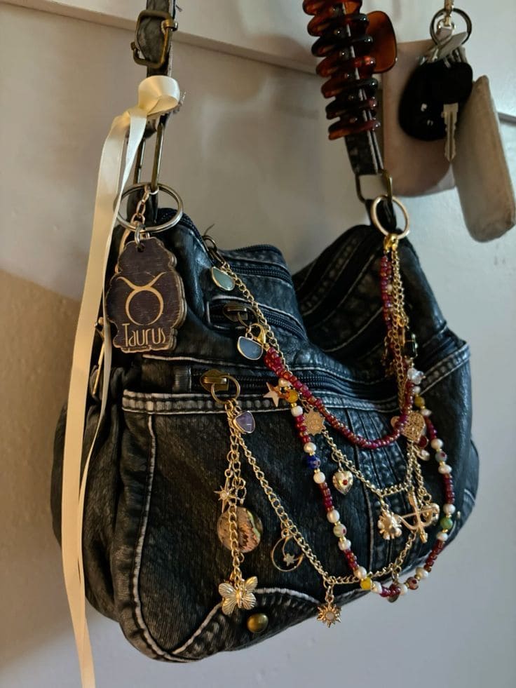 Boho-Chic Denim Bag Jewelry Makeover