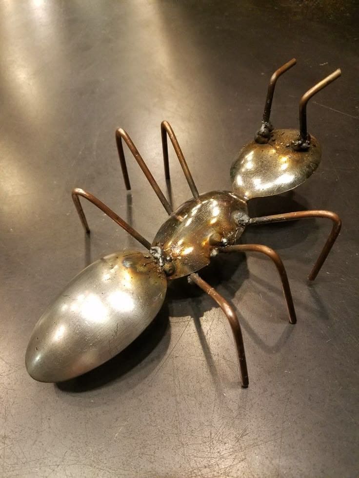 Silver Spoon Ant Sculpture