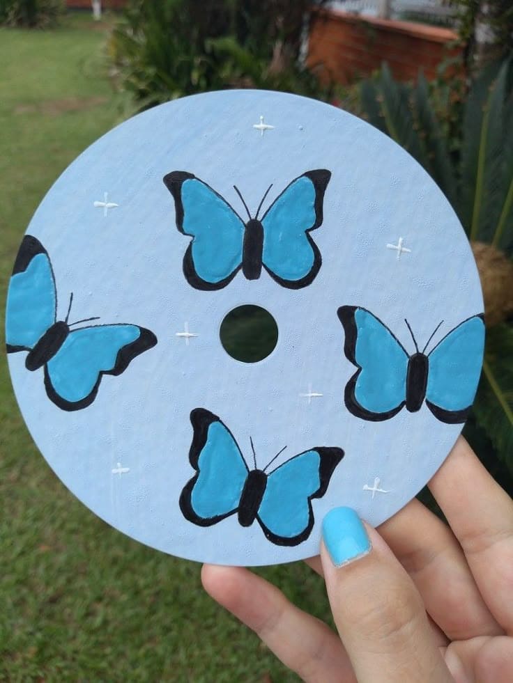 Whimsical Blue Butterfly Vinyl Art