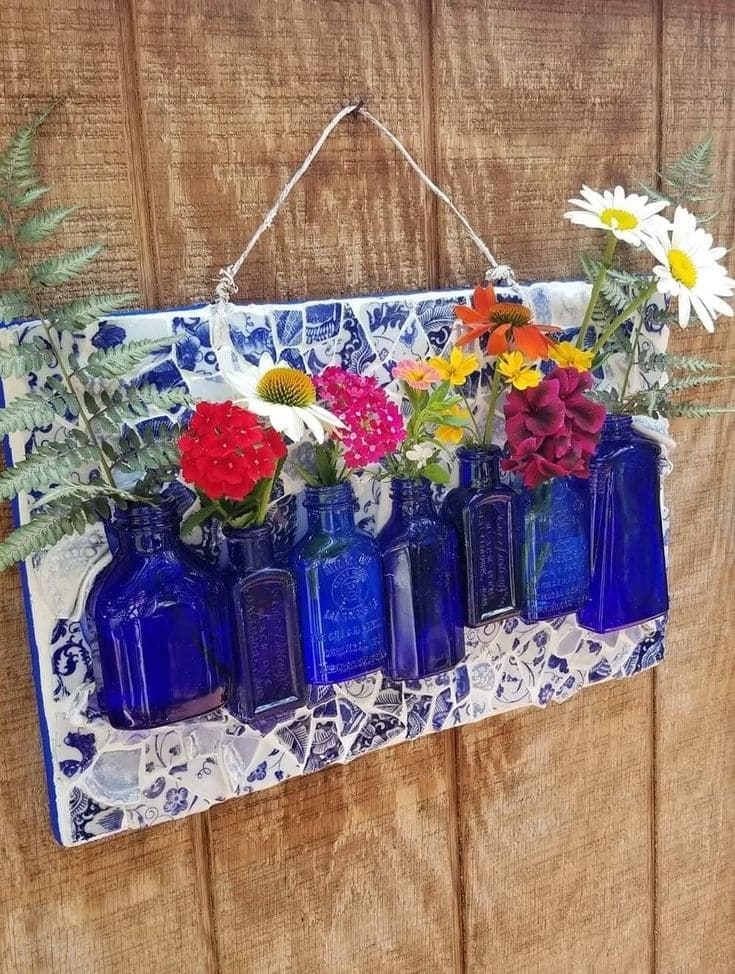 Mosaic Wall Vase Display