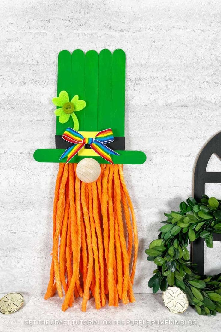 Whimsical St. Patricks Day Popsicle Gnome