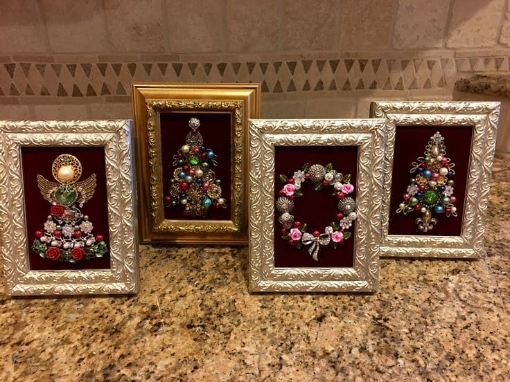 Charming Framed Jewelry Holiday Decorations