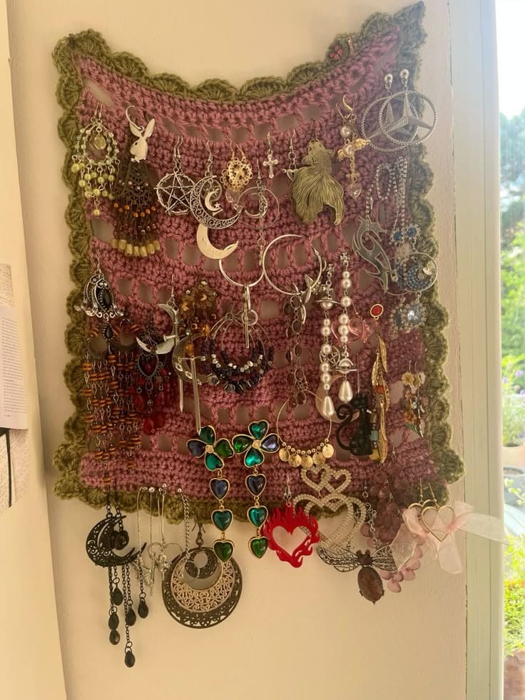 Crochet Earring Holder