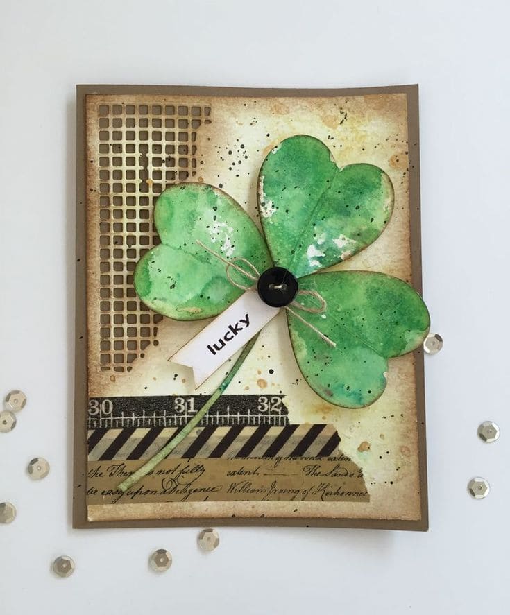 Elegant St. Patricks Day Watercolor Card