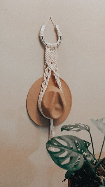 Horseshoe Macrame Hat Hanger
