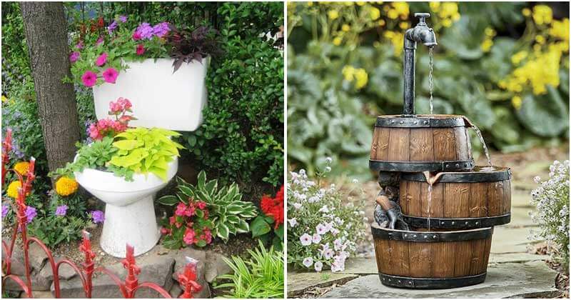 14 DIY Ideas to Upgrade Bathroom Old Items For The Garden