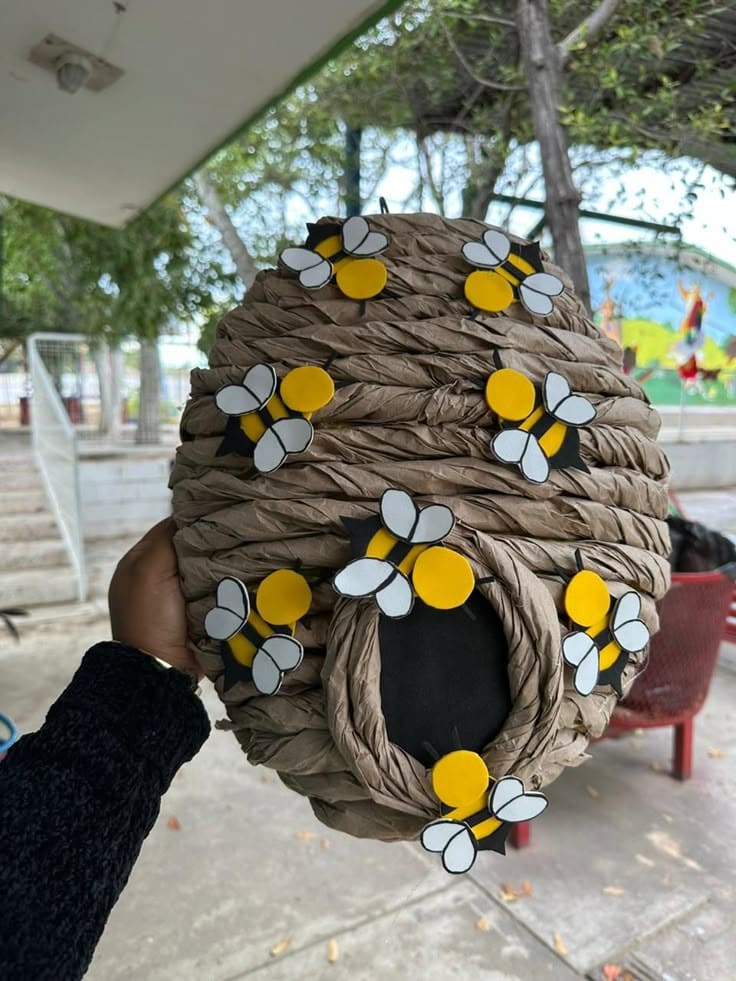 Charming Paper Beehive with Cute Bees