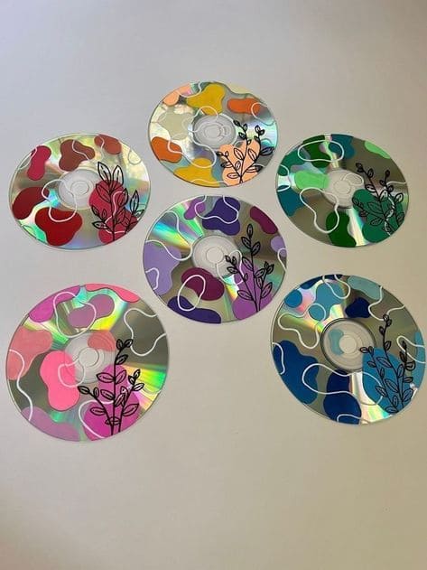 Vibrant Stained Glass-Inspired CD Art