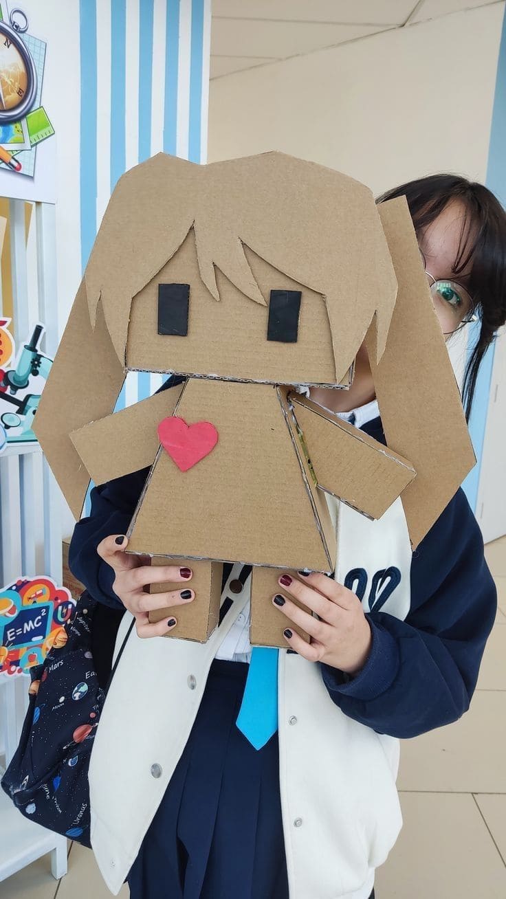 Adorable DIY Cardboard Doll with a Heart