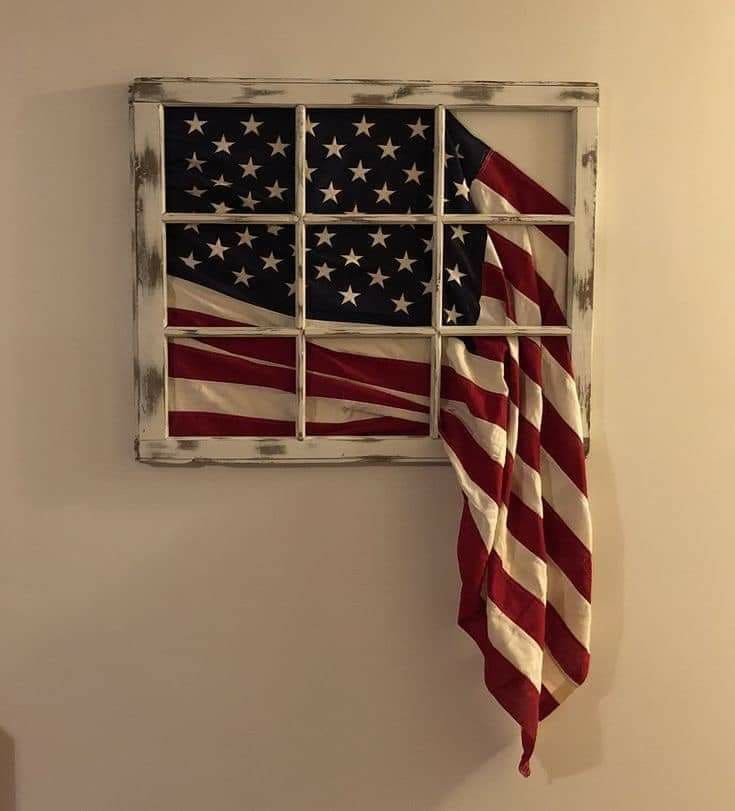 Vintage Window Flag Frame