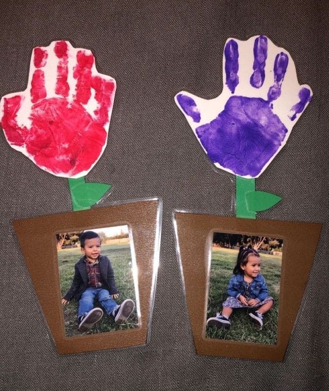DIY Mothers Day Handprint Flower Gifts
