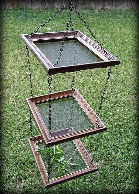 Upcycled Picture Frame Herb Drying Chandelier