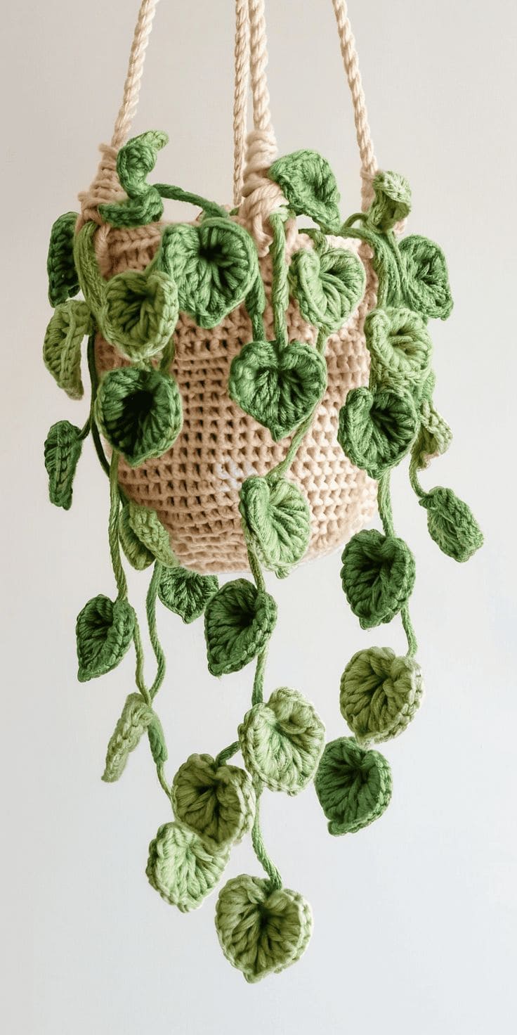 Crochet Hanging Plant Basket