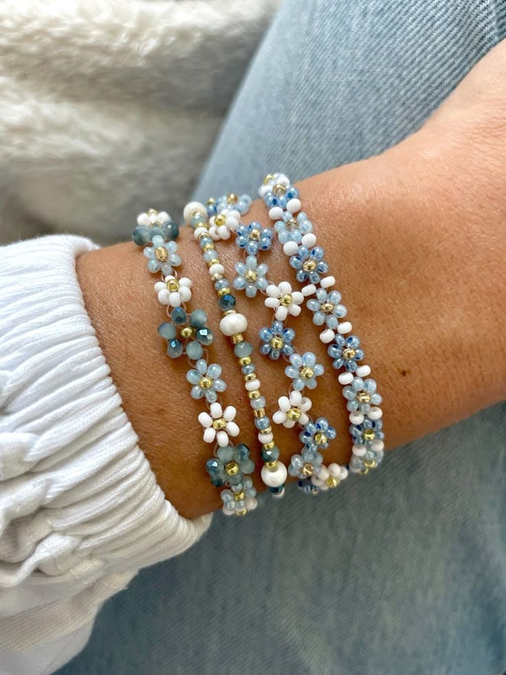 Beaded Floral Bloom Bracelet Delight
