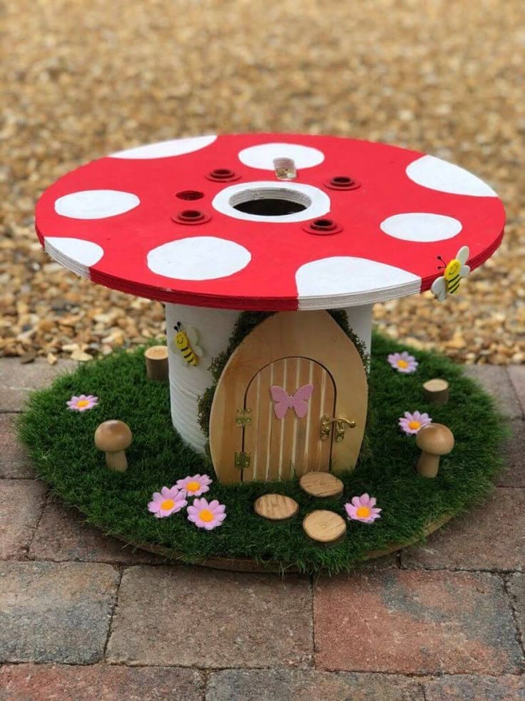 Fairy Toadstool House from a Cable Reel