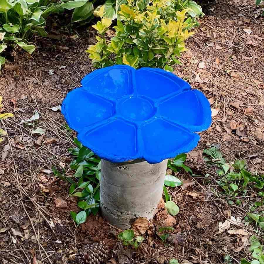 Cement Pedestal and Flower Mold Birdbath