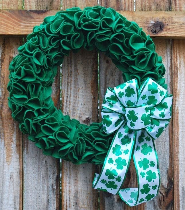 Lush Ruffled Felt Clover Bliss Wreath