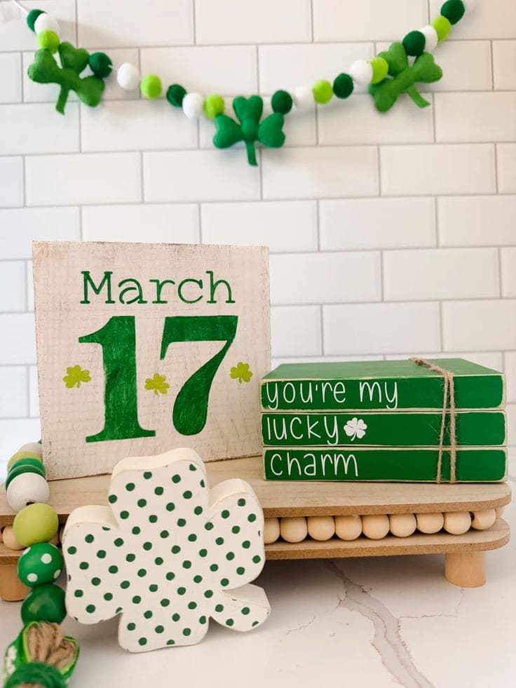 Charming St. Patricks Day Mantel Shelf Delight