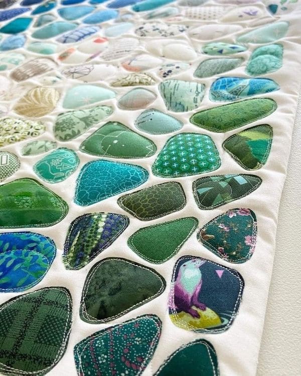 Ocean Stones Fabric Mosaic Quilt