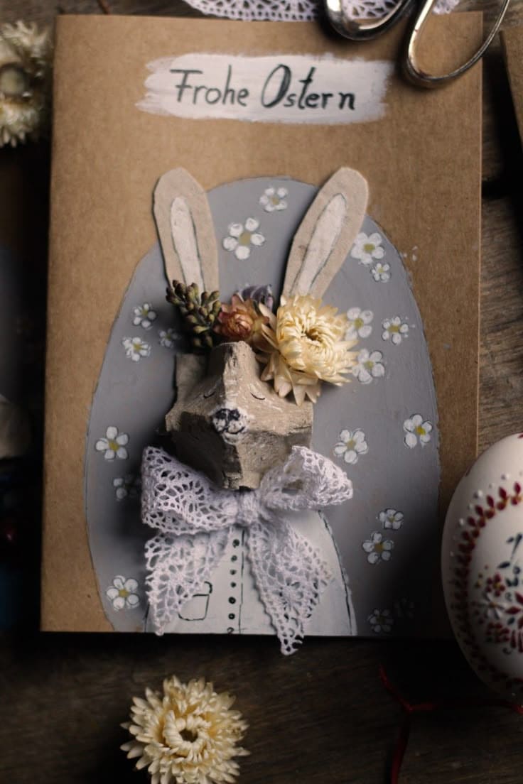 Charming Vintage Bunny Card for Mom