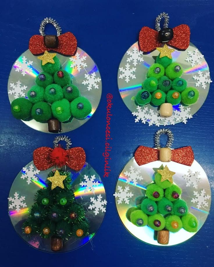 Sparkling CD Christmas Tree Ornaments