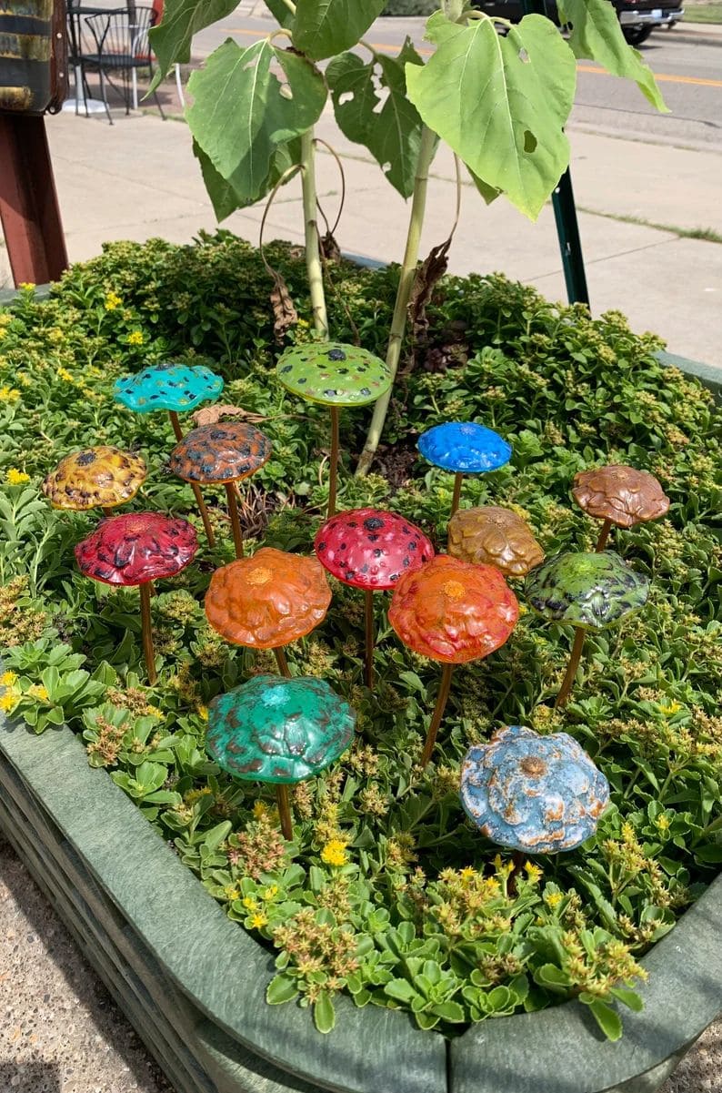 Recycled Faucet Handle Mushrooms