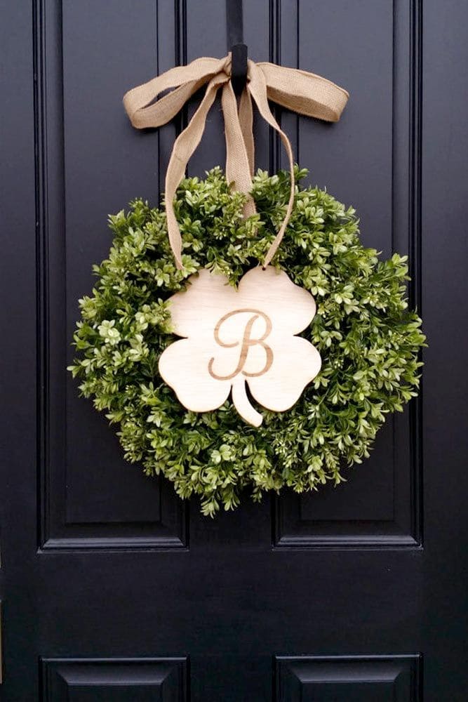 Elegant Monogrammed Clover Delight Wreath