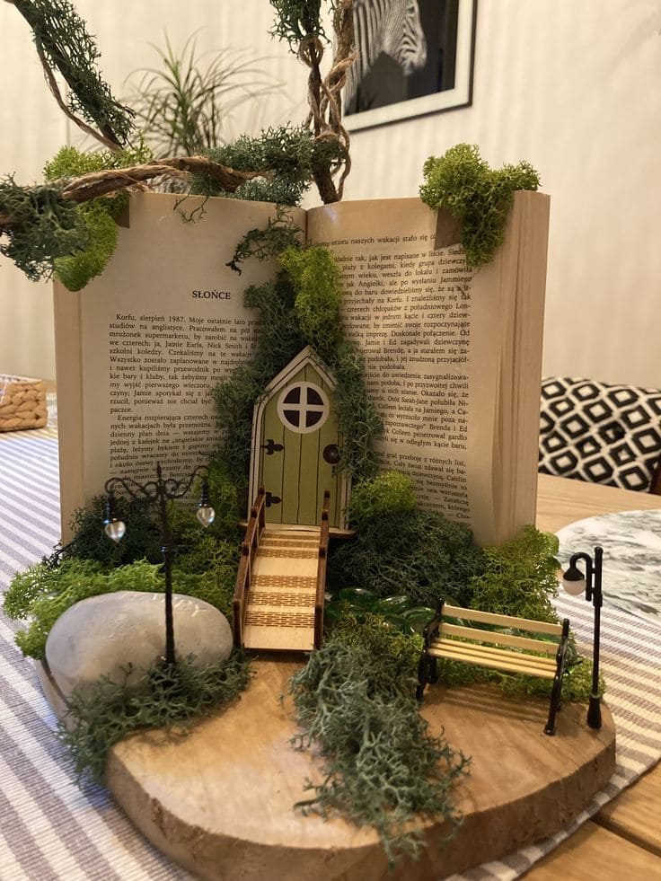 Enchanted Fairy Door in Mossy Book World