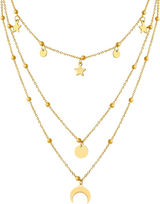 Shop gold chain with tiny moon charms