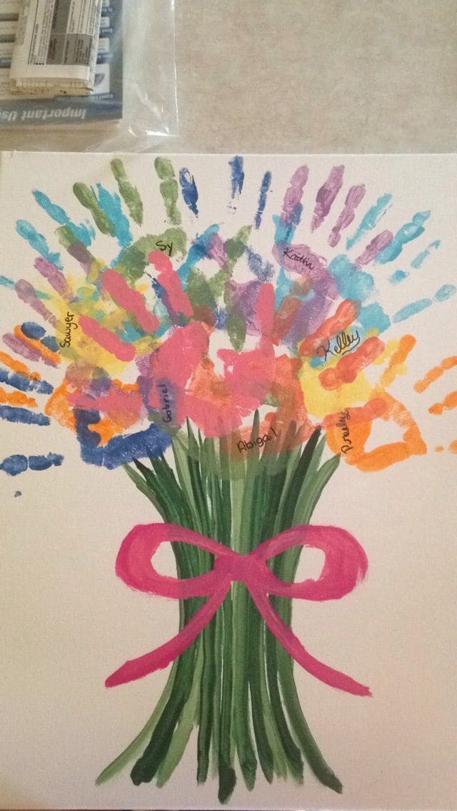 Colorful Handprint Bouquet