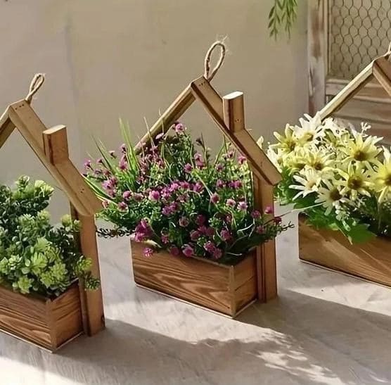 Rustic Mini House Planters for Cozy Charm