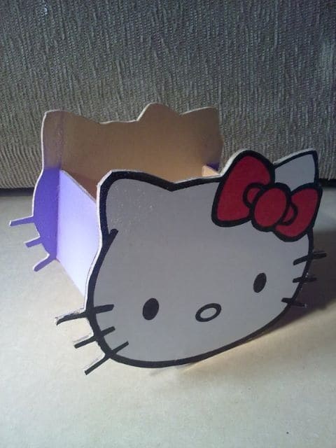 Cute Kitty-Themed Cardboard Storage Box